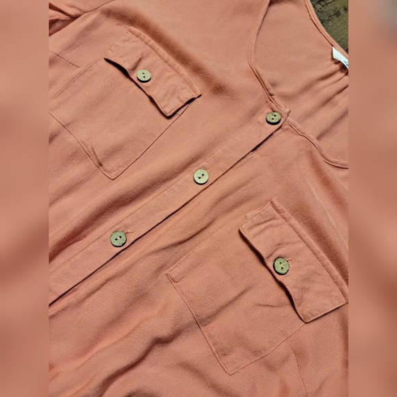 La Vie En Rose Aqua roll tab sleeve romper - Picture 2 of 13